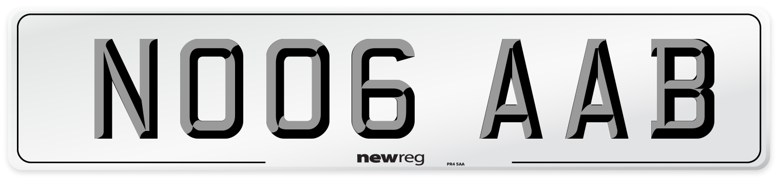 NO06 AAB Number Plate from New Reg